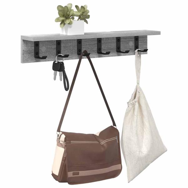 Wandmontierter Kleiderständer Grau Sonoma 60 x 10.5 x 10.5 cm