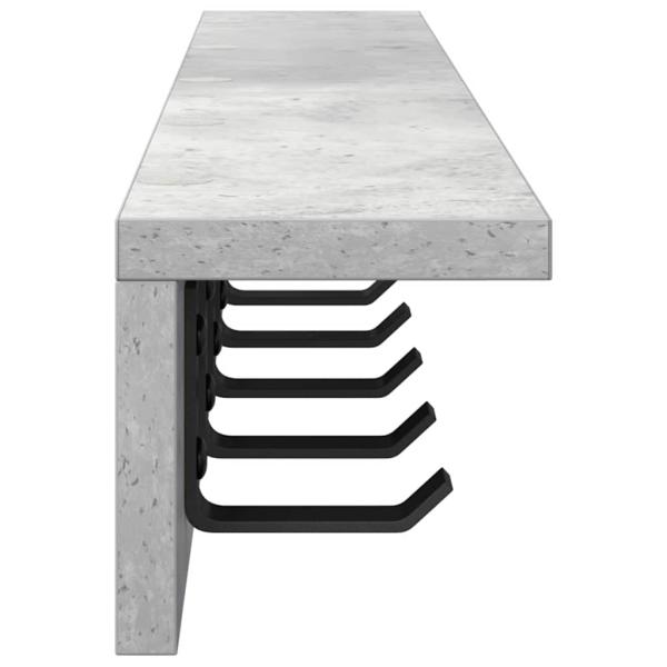 Wandmontierter Kleiderständer Betongrau 80 x 10.5 x 10.5 cm