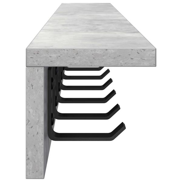 Wandmontierter Kleiderständer Betongrau 100 x 10.5 x 10.5 cm