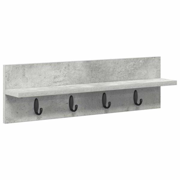 Wandmontierter Kleiderständer Betongrau 60 x 10.5 x 18 cm