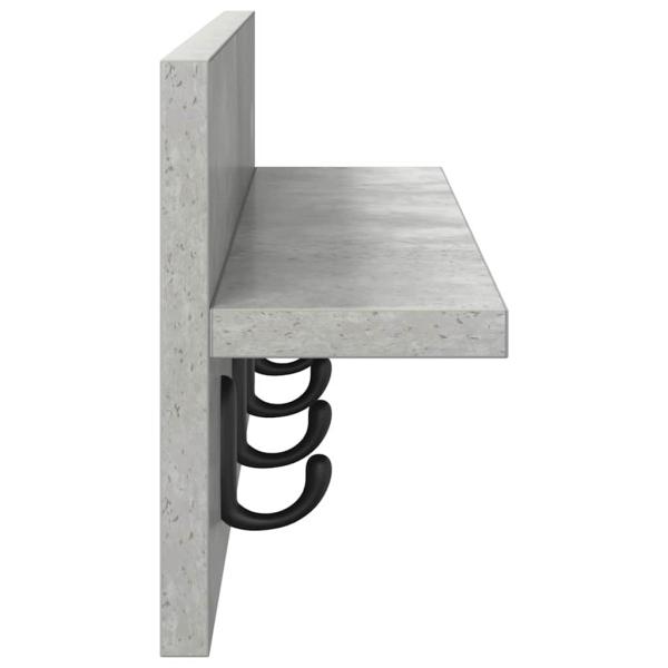 Wandmontierter Kleiderständer Betongrau 60 x 10.5 x 18 cm