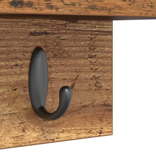 Wandmontierter Kleiderständer Altholz 60 x 10.5 x 18 cm