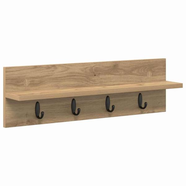 Wandmontierter Kleiderständer mit Regal Wandmontiert Eiche handwerklich