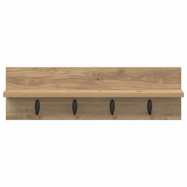 Wandmontierter Kleiderständer mit Regal Wandmontiert Eiche handwerklich