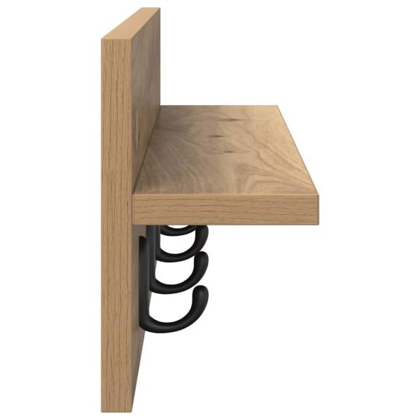 Wandmontierter Kleiderständer mit Regal Wandmontiert Eiche handwerklich