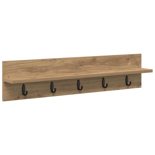 Wandmontierter Kleiderständer mit Regal Wandmontiert Eiche handwerklich