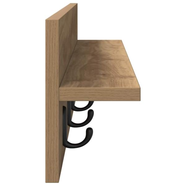 Wandmontierter Kleiderständer mit Regal Wandmontiert Eiche handwerklich