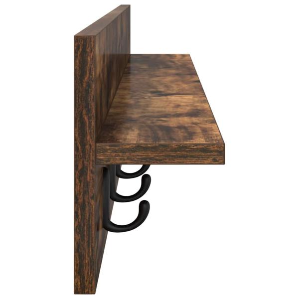 Wandmontierter Kleiderständer Räuchereiche 100 x 10.5 x 18 cm