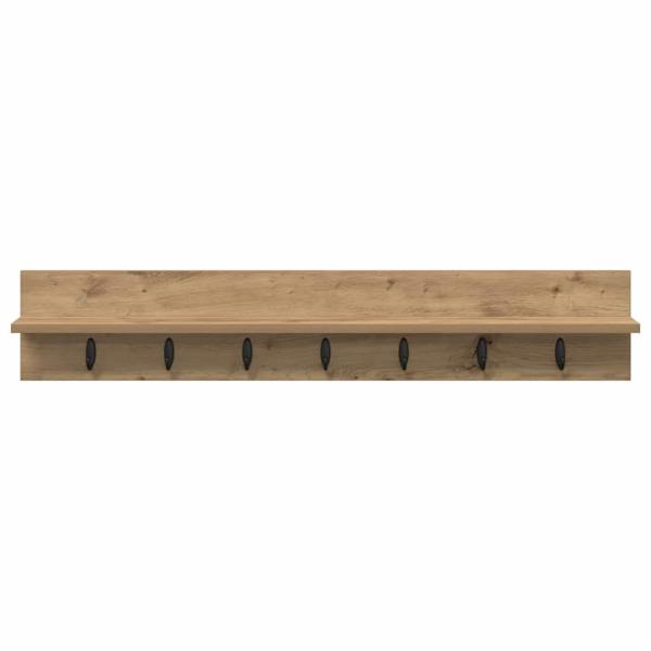 Wandmontierter Kleiderständer mit Regal Wandmontiert Eiche handwerklich