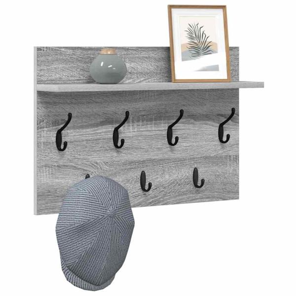 ARDEBO.de - Wandmontierter Kleiderständer Grau Sonoma 60 x 40 x 12 cm