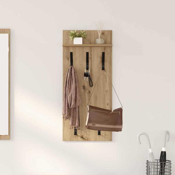 ARDEBO.de - Wandmontierter Kleiderständer mit Regal Wandmontiert Eiche handwerklich