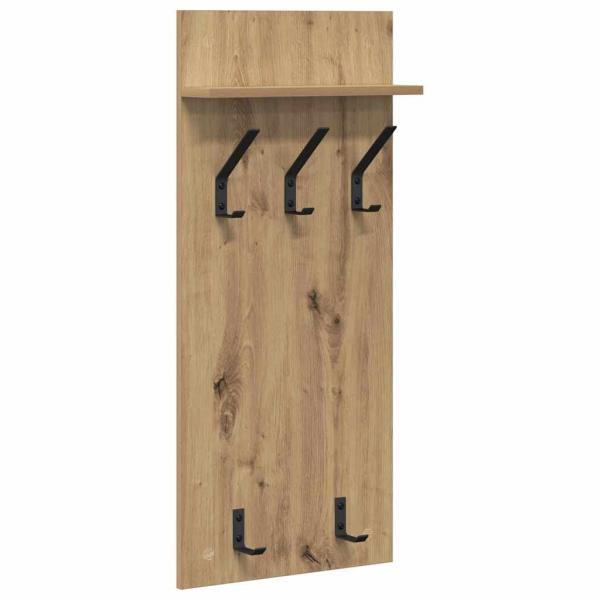 Wandmontierter Kleiderständer mit Regal Wandmontiert Eiche handwerklich