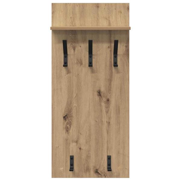 Wandmontierter Kleiderständer mit Regal Wandmontiert Eiche handwerklich