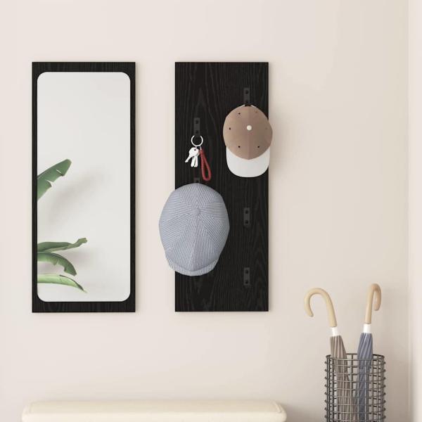 ARDEBO.de - Wandmontierter Kleiderständer Schwarze Eiche 30 x 1.5 x 80 cm