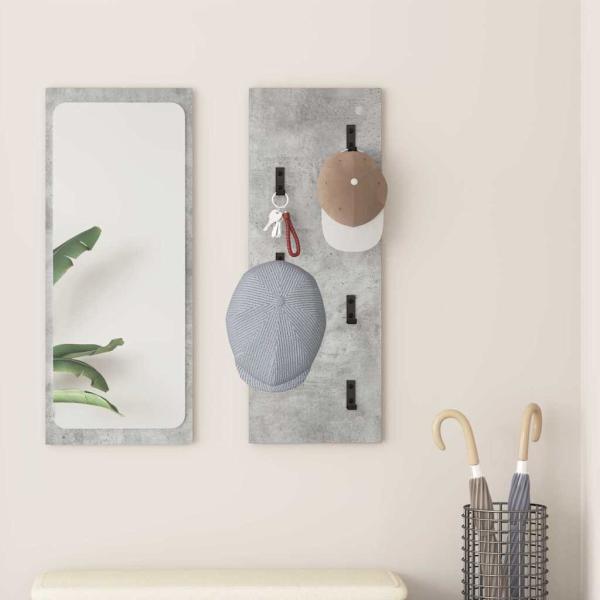 ARDEBO.de - Wandmontierter Kleiderständer Betongrau 30 x 1.5 x 80 cm