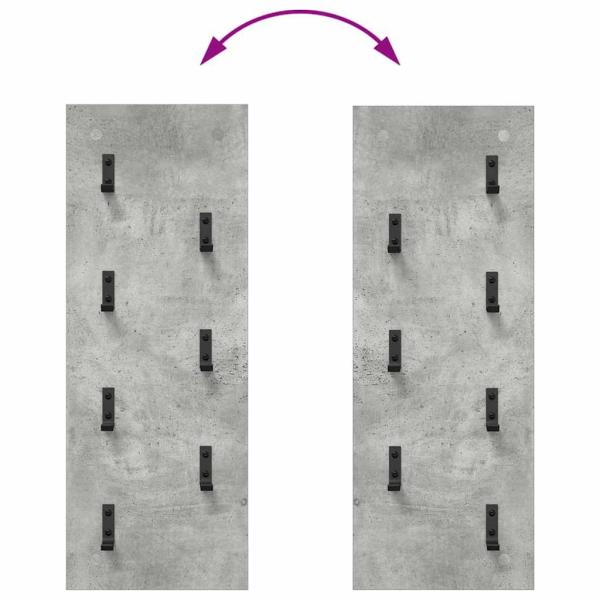 Wandmontierter Kleiderständer Betongrau 30 x 1.5 x 80 cm