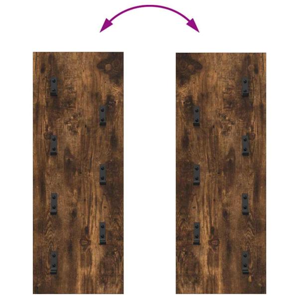 Wandmontierter Kleiderständer Räuchereiche 30 x 1.5 x 80 cm