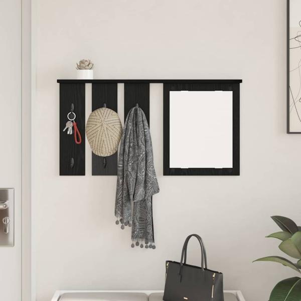 Wandmontierter Kleiderständer Schwarze Eiche 85 x 10 x 45 cm