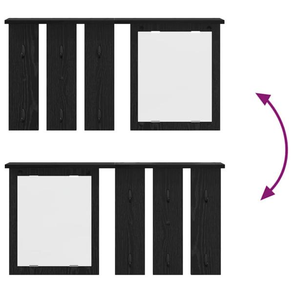 Wandmontierter Kleiderständer Schwarze Eiche 85 x 10 x 45 cm