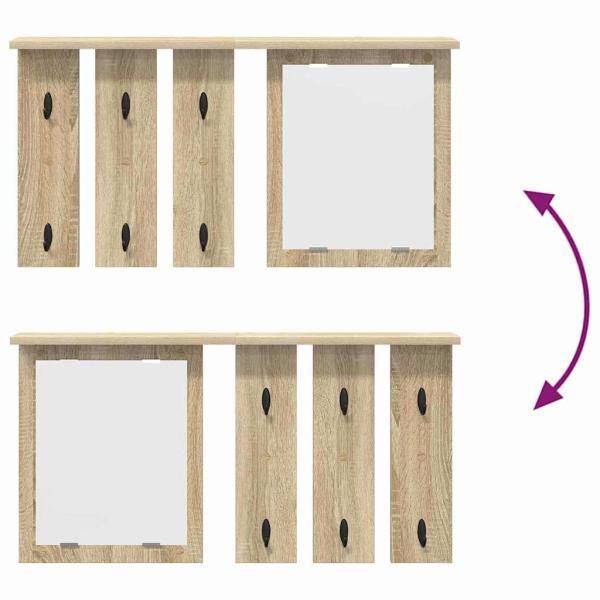 Wandmontierter Kleiderständer Sonoma Eiche 85 x 10 x 45 cm