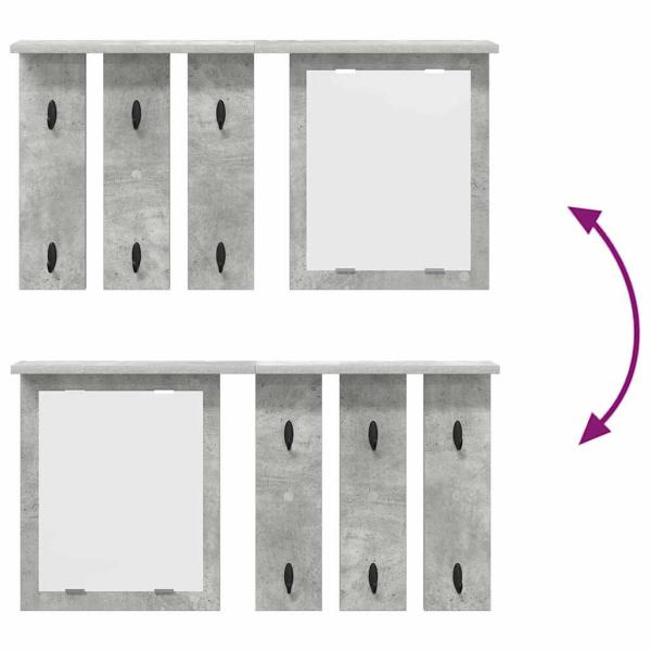 Wandmontierter Kleiderständer Betongrau 85 x 10 x 45 cm