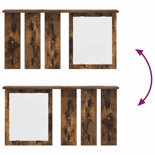 Wandmontierter Kleiderständer Räuchereiche 85 x 10 x 45 cm