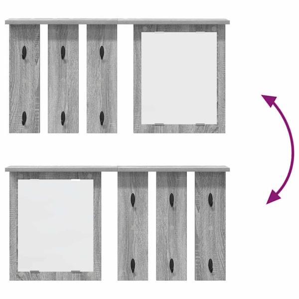 Wandmontierter Kleiderständer Grau Sonoma 85 x 10 x 45 cm