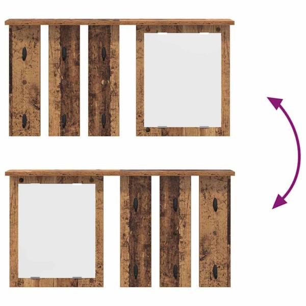 Wandmontierter Kleiderständer mit Regal Altholz 85 x 10 x 45 cm