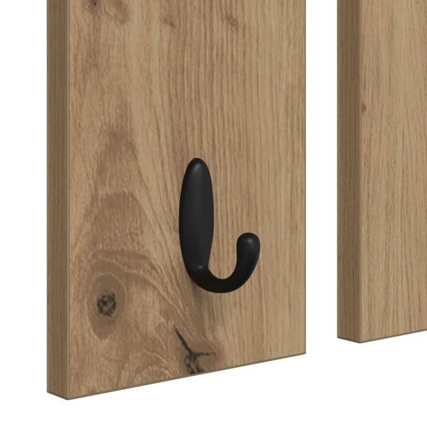 Wandmontierter Kleiderständer mit Regal Wandmontiert mit Spiegel Eiche handwerklich