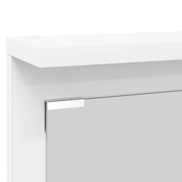 Wandmontierter Kleiderständer mit Regal Wandmontiert mit Spiegel Weiß 84 x 10 x 80 cm