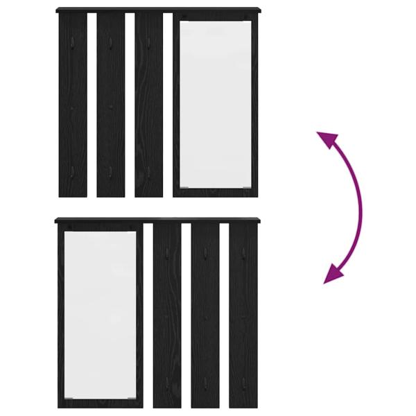 Wandmontierter Kleiderständer Schwarze Eiche 84 x 10 x 80 cm