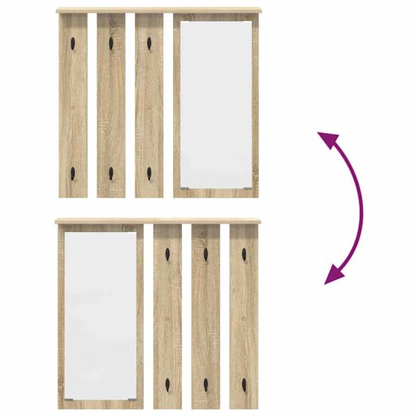 Wandmontierter Kleiderständer Sonoma Eiche 84 x 10 x 80 cm