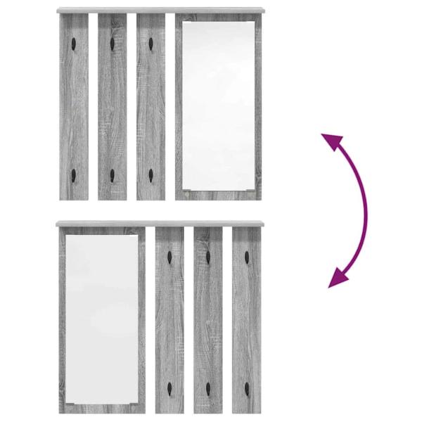 Wandmontierter Kleiderständer Grau Sonoma 84 x 10 x 80 cm