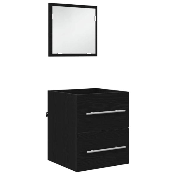 Badezimmer Schrank Schwarz Eiche 41 x 38,5 x 48 cm