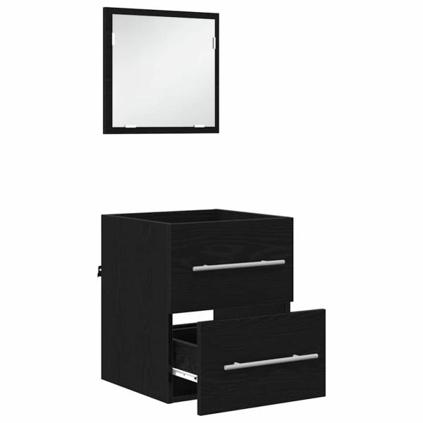 Badezimmer Schrank Schwarz Eiche 41 x 38,5 x 48 cm