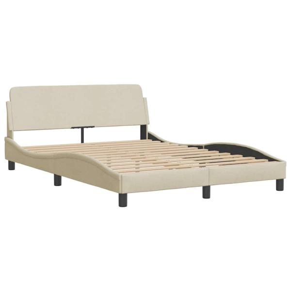 Bettgestell ohne Matratze "Hanko" Creme 120x200 cm Stoff