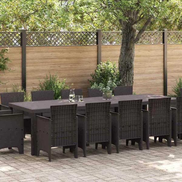 ARDEBO.de - Garten Essgruppe 13 pcs Braun 300 x 100 x 73 cm Poly Rattan