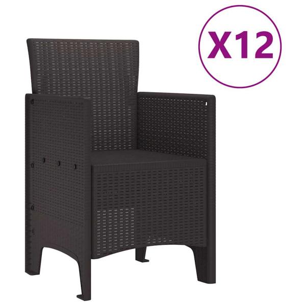 Garten Essgruppe 13 pcs Braun 300 x 100 x 73 cm Poly Rattan