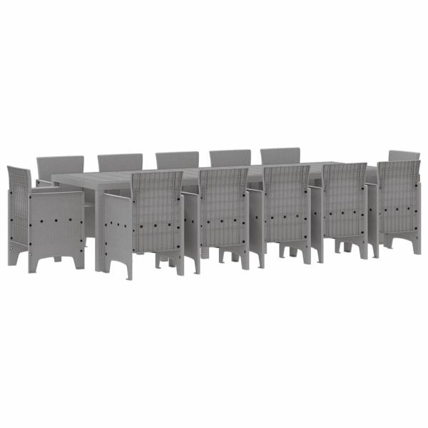 Garten Essgruppe 13 pcs Hellgrau 300 x 100 x 73 cm Poly Rattan