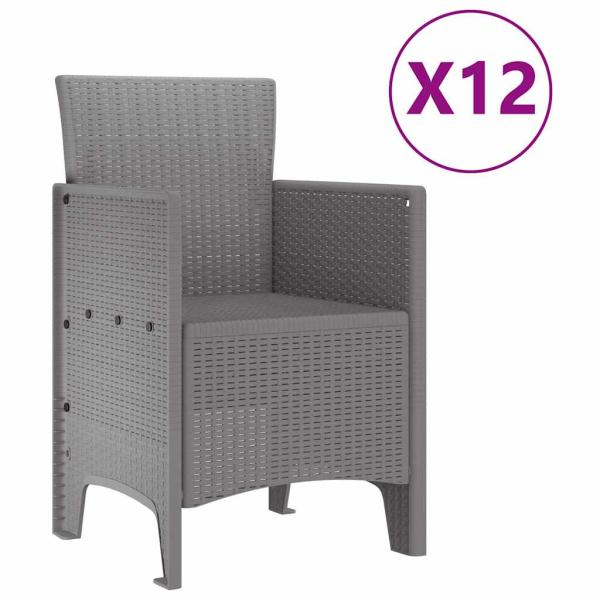 Garten Essgruppe 13 pcs Hellgrau 300 x 100 x 73 cm Poly Rattan