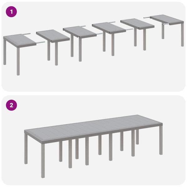 Garten Essgruppe 13 pcs Hellgrau 300 x 100 x 73 cm Poly Rattan