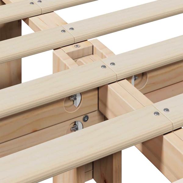 Bettgestell mit Speicher Wachsbraun 200 x 200 cm Holz