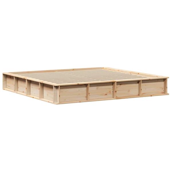 Bettgestell mit Speicher Braun 180 x 200 cm Holz