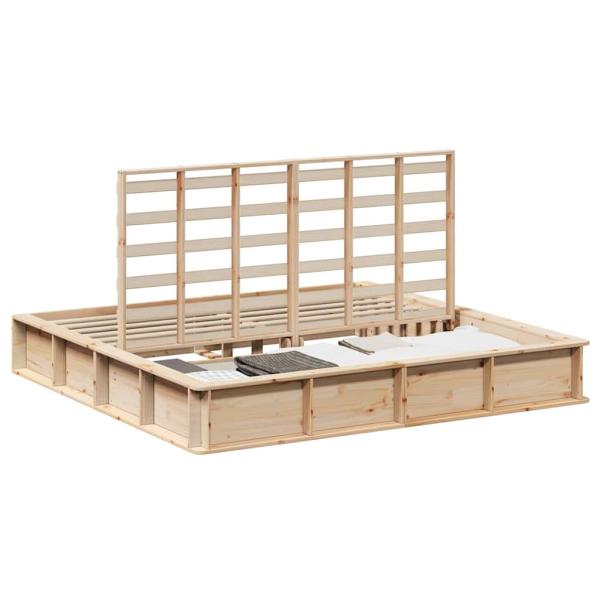 Bettgestell mit Speicher Braun 180 x 200 cm Holz