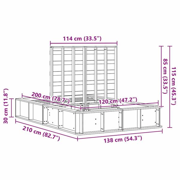 Bettgestell mit Speicher Braun 120 x 200 cm Holz