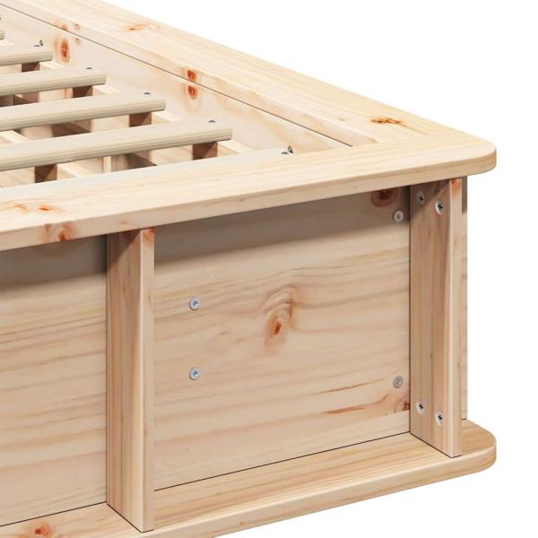 Bettgestell mit Speicher Braun 120 x 200 cm Holz