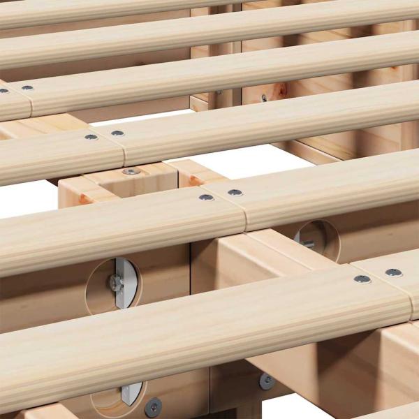 Bettgestell mit Speicher Braun 120 x 200 cm Holz