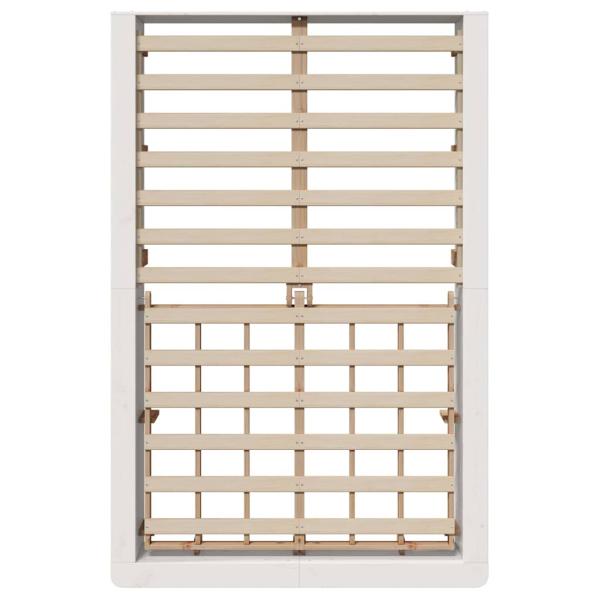 Bettgestell mit Speicher Weiß 120 x 200 cm Holz