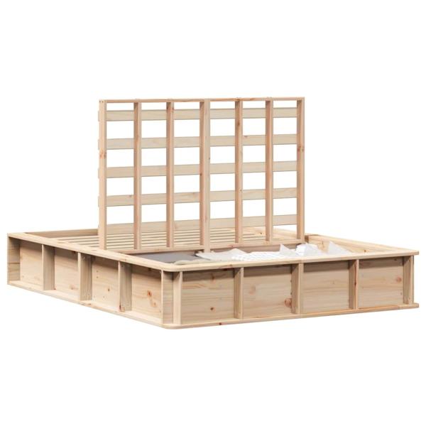 Bettgestell mit Speicher Braun 140 x 190 cm Massivholz Kiefer