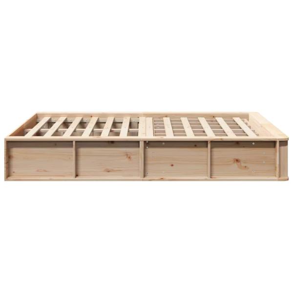 Bettgestell mit Speicher Braun 140 x 190 cm Massivholz Kiefer